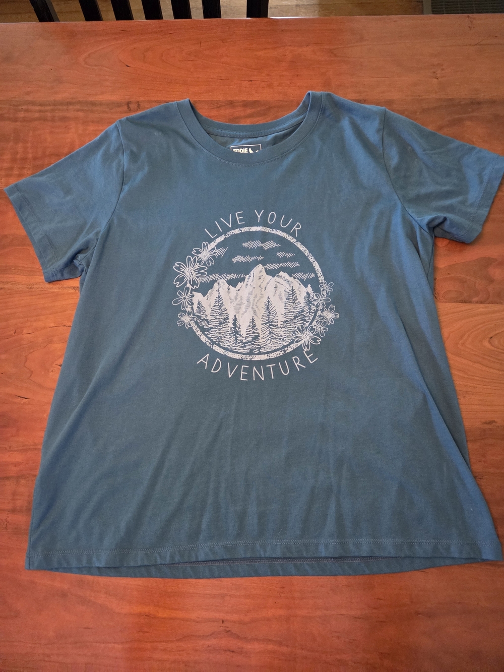 Woman's Eddie Bauer Teal 'Live Your Adventure' Graphic Tee